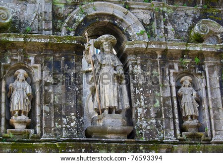 Detail of the Cathedral of Santiago de Compostela.Galicia.Spain