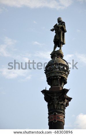 Christopher Columbus statue in Barcelona, Spain