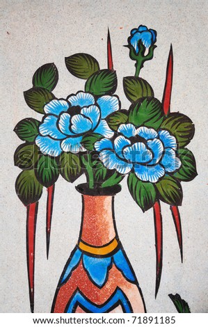 flowers in vase painting. quot;Flowers in vasequot; Chinese
