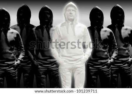 abstract men statue in black and white concept