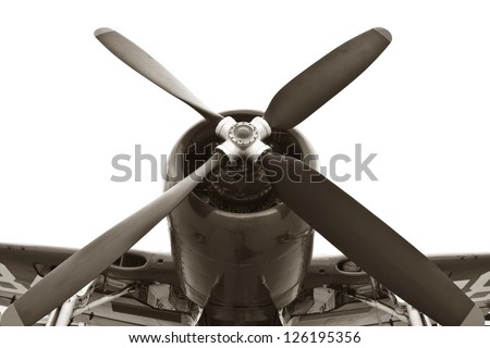 Vintage war plane isolated on white background ( world war II )
