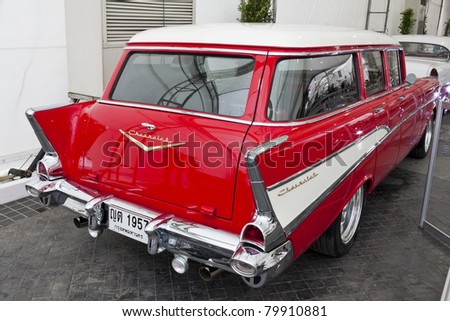 stock photo : BANGKOK - JUNE 23 :Chevrolet, Vintage cars on display in
