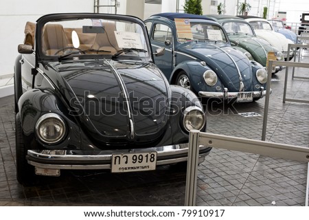stock photo BANGKOK JUNE 23 Volkswagen Beetle Vintage cars on display 