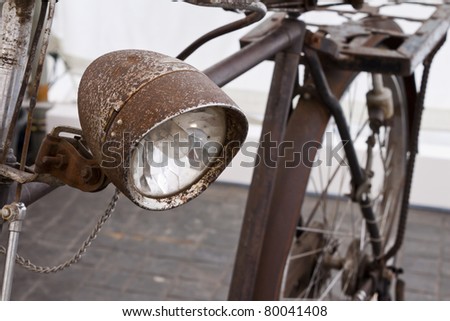 old bicycle with headlight