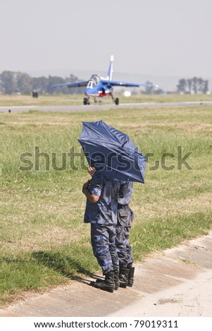 IZMIR,TURKEY – JUNE 06 :french demonstration team ´´patrol of france´´  jet takes off at ´´Airshow Turkey´´ on june 06 2011 in izmir, Turkey,