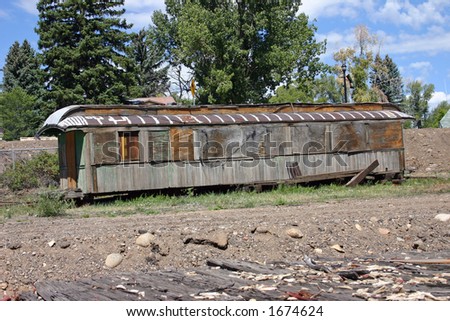 Abandoned rail road car