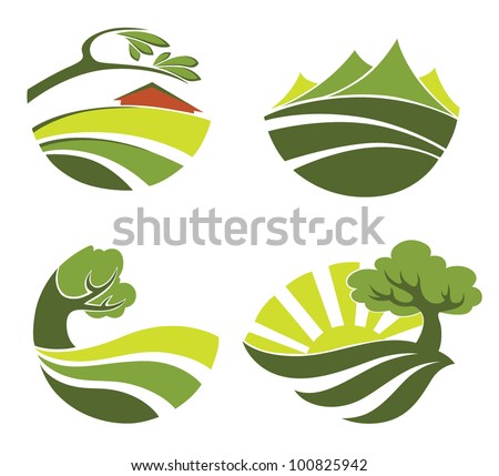 Vector Collection Of Landscape Symbols - 100825942 : Shutterstock