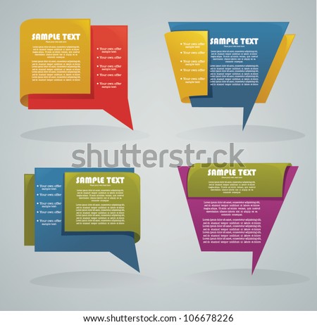vector collection of different colorful web banners and text boxes, forms and frames