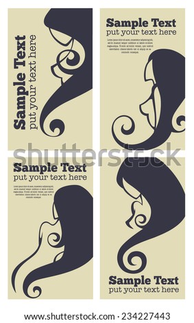 vector collection of business cards for beauty salon, hairdressers or plastic surgery