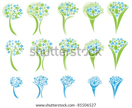 Vector Collection Of Blossoming Trees - 81506527 : Shutterstock