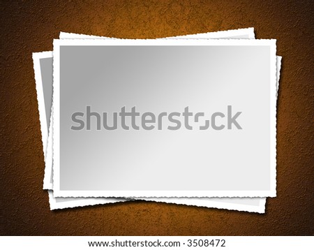 Illustration of a pile of empty photos over a rusty surface.