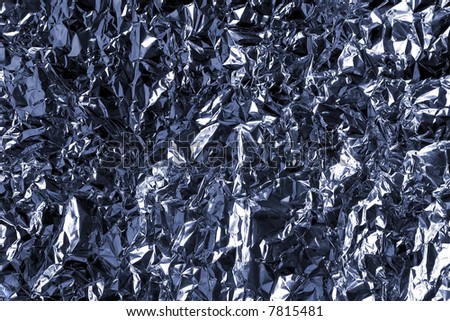 Close up photo of a piece of used and crinkled tin foil.
