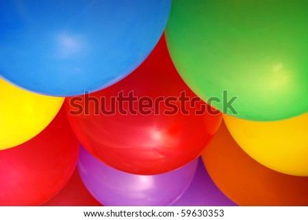 Happy background of many colorful balloons
