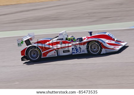 ESTORIL - SEPTEMBER 25: The MG Lola EX265 Judd of the British team RLR Msport piloted by Barry Gates in the LMS race 