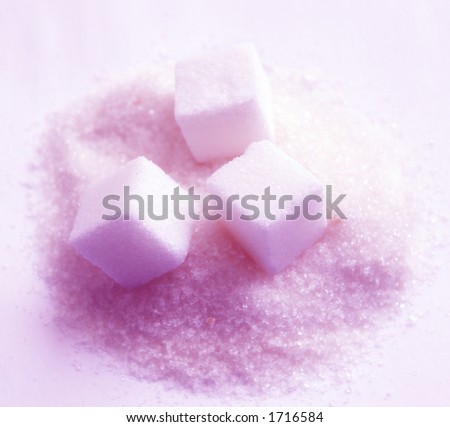 sugar cubes and sugar