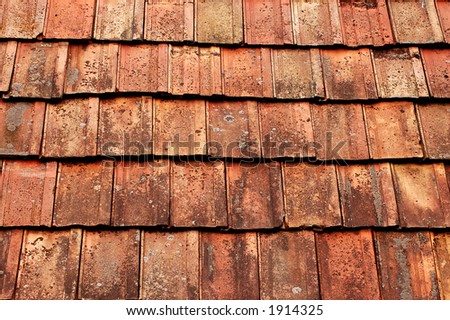 detail of an old dirty roof top