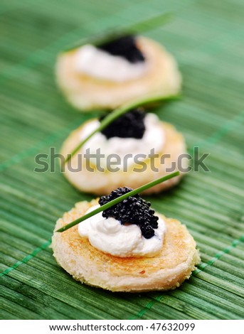 Appetizers with caviar