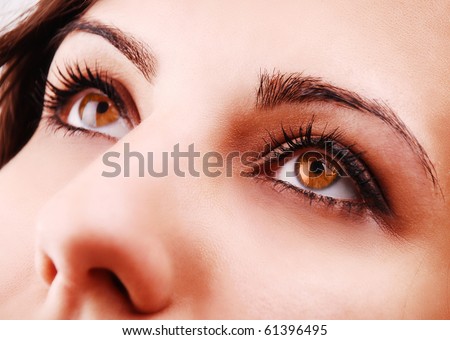 Beautiful woman eyes close-up