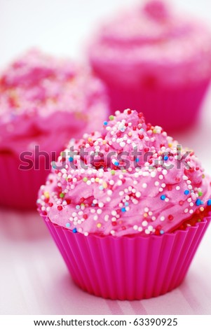 Pink cupcake birthday surprise