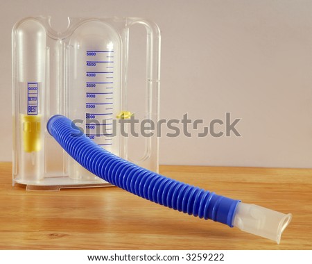 Incentive Spirometer, used to encourage deep breathing after major surgery.