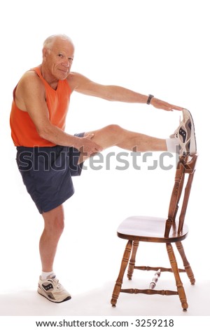 muscles of leg. man stretching leg muscles