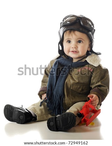  Fashioned Baby  Names on Baby Boy Holding A Toy Airplane While Wearing An Old Fashioned