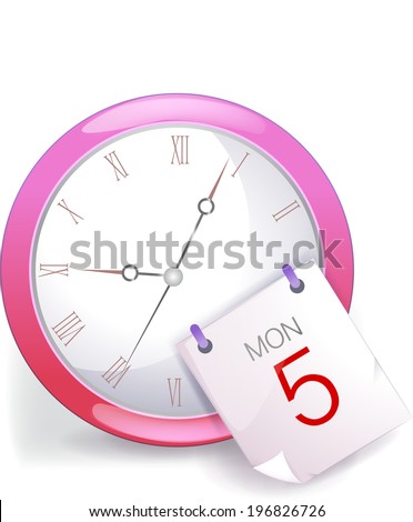 The view of clock with calendar