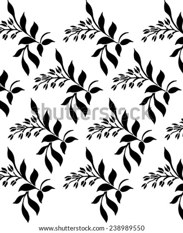 Pattern design. Lined with leaves and flowers of many small flowers.