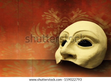 Beautiful elegant composition of one classic theater mask
