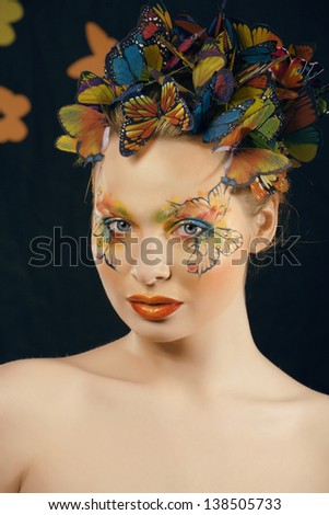 creative make up like butterfly