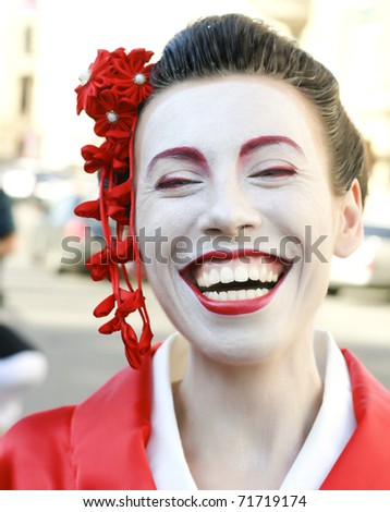 portrait of japan girl smiling