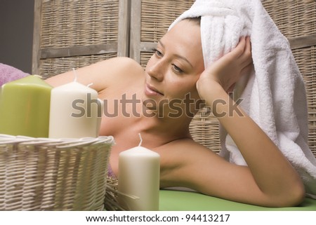stock photo attractive lady getting spa treatment