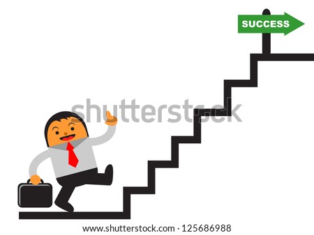 illustration of businessman career - stock vector