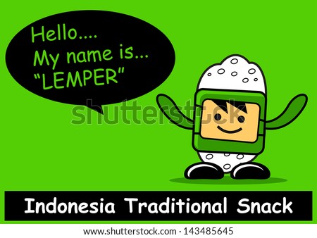 illustration vector graphic of cartoon character indonesia traditional snack - stock vector