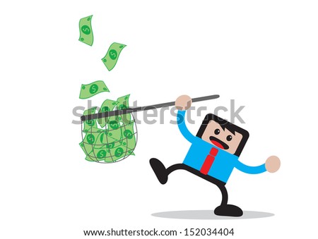 illustration vector graphic of businessman cartoon character in activity - stock vector