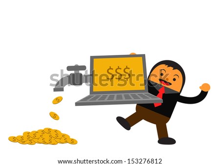 illustration vector graphic cartoon character of businessman in activity - stock vector
