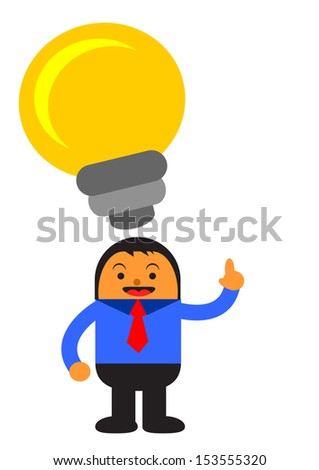illustration clip art of cartoon character businessman in activity - stock photo