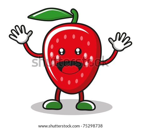 Smile Strawberry Stock Vector Illustration 75298738 : Shutterstock