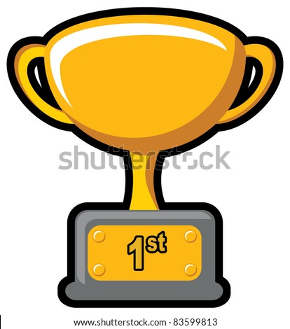 Illustration of gold trophy - stock vector
