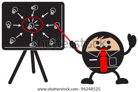 illustration of funny cartoon businessman character motivation - stock vector