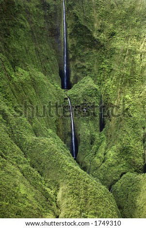 Honokahau, tallest waterfall on Maui, Hawaii.