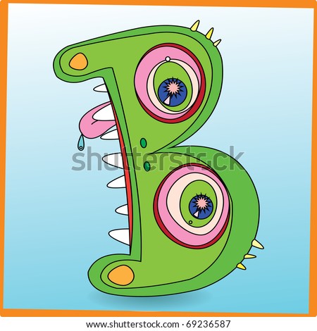 Monster B Letter Stock Vector Illustration 69236587 : Shutterstock