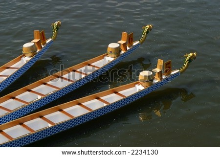 Three dragon boats