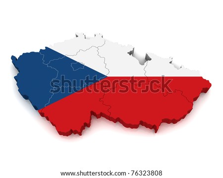 maps of czech republic. stock photo : 3D Map of Czech