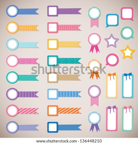 cute and colorful ribbon label for scrapbook and photo album design cute and colorful ribbon label for scrapbook and photo album design