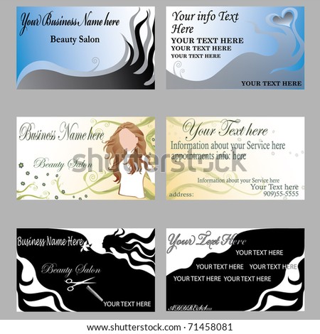 most popular beauty salon business cards design set for your text