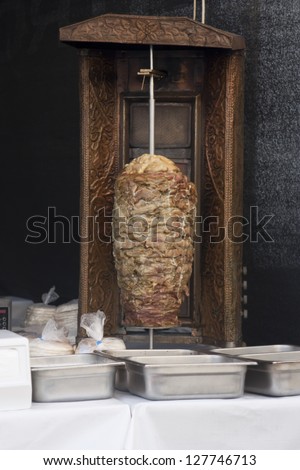 Gyros - meat in skewer - traditional greece food