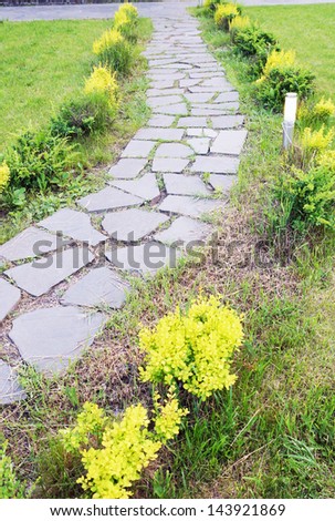 Landscape Design. Path Made of Stones