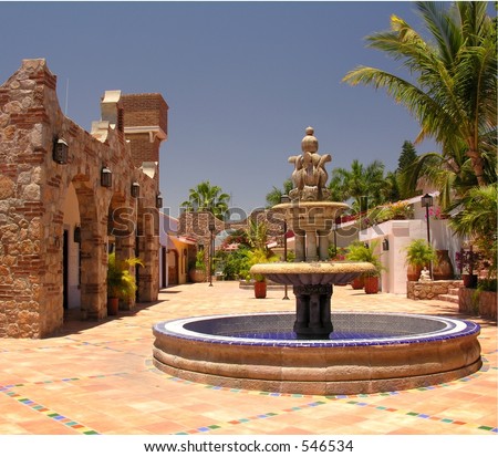 Fontain and architecture in Cabo San Lucas / Mexico
