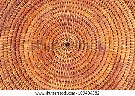 Brown colored rounded rush mat abstract background